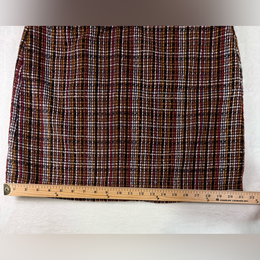 Loft Outlet Tweed Multicolor Mini Skirt Size 6 Womens Brown And Red Burgundy - Picture 4 of 8